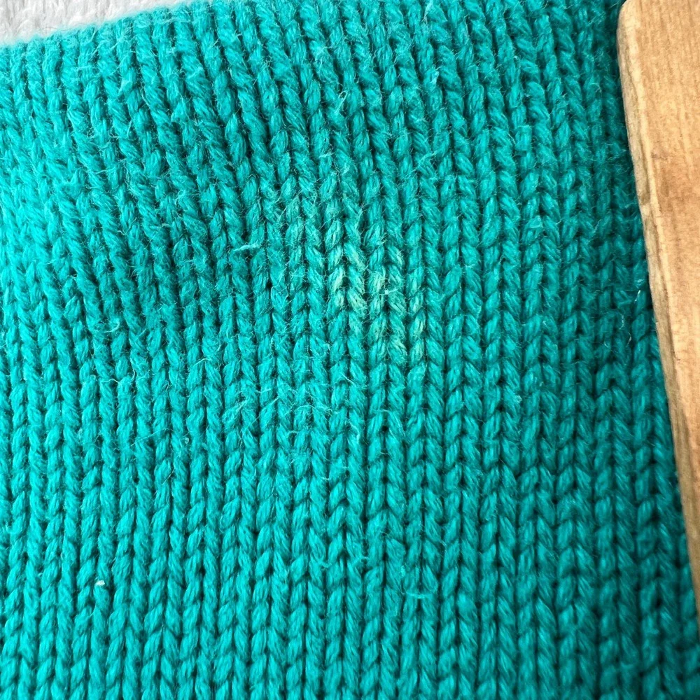 Eddie Bauer Vtg Striped Cotton Sweater L Teal Red Men 90s Gorpcore Color Block - Picture 3 of 11